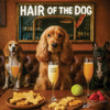 Hair of the Dog Cocker Spaniel 005 Ruff & Ready Funny Canine Art neon lights, bacon-woven flair, and egg murals