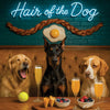 Hair of the Dog Doberman Pinscher 002 Ruff & Ready Funny Canine Art neon lights, bacon-woven flair, and egg murals