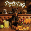 Hair of the Dog Doberman Pinscher 009 Ruff & Ready Funny Canine Art neon lights, bacon-woven flair, and egg murals