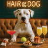 Hair of the Dog Dogo Argentino 002 Ruff & Ready Funny Canine Art neon lights, bacon-woven flair, and egg murals