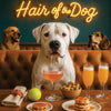 Hair of the Dog Dogo Argentino 006 Ruff & Ready Funny Canine Art neon lights, bacon-woven flair, and egg murals