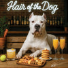 Hair of the Dog Dogo Argentino 007 Ruff & Ready Funny Canine Art neon lights, bacon-woven flair, and egg murals