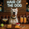 Hair of the Dog Dogo Argentino 008 Ruff & Ready Funny Canine Art neon lights, bacon-woven flair, and egg murals