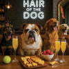 Hair of the Dog English Bulldog 016 Ruff & Ready Funny Canine Art neon lights, bacon-woven flair, and egg murals