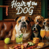 Hair of the Dog English Bulldog 017 Ruff & Ready Funny Canine Art neon lights, bacon-woven flair, and egg murals
