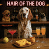 Hair of the Dog English Setter 016 Ruff & Ready Funny Canine Art neon lights, bacon-woven flair, and egg murals