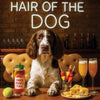 Hair of the Dog English Springer Spaniel 012 Ruff & Ready Funny Canine Art neon lights, bacon-woven flair, and egg murals