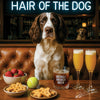 Hair of the Dog English Springer Spaniel 014 Ruff & Ready Funny Canine Art neon lights, bacon-woven flair, and egg murals