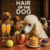 Hair of the Dog French Poodle 001 Ruff & Ready Funny Canine Art neon lights, bacon-woven flair, and egg murals