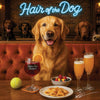 Hair of the Dog Golden Retriever 006 Ruff & Ready Funny Canine Art neon lights, bacon-woven flair, and egg murals