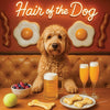 Hair of the Dog Goldendoodle 001 Ruff & Ready Funny Canine Art neon lights, bacon-woven flair, and egg murals