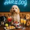 Hair of the Dog Goldendoodle 005 Ruff & Ready Funny Canine Art neon lights, bacon-woven flair, and egg murals