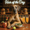 Hair of the Dog Great Dane 010 Ruff & Ready Funny Canine Art neon lights, bacon-woven flair, and egg murals