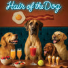 Hair of the Dog Great Dane 014 Ruff & Ready Funny Canine Art neon lights, bacon-woven flair, and egg murals