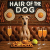 Hair of the Dog Greyhound 003 Ruff & Ready Funny Canine Art neon lights, bacon-woven flair, and egg murals