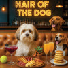 Hair of the Dog Havanese 005 Ruff & Ready Funny Canine Art neon lights, bacon-woven flair, and egg murals