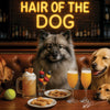 Hair of the Dog Keeshond 014 Ruff & Ready Funny Canine Art neon lights, bacon-woven flair, and egg murals