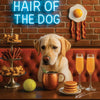 Hair of the Dog Labrador Retriever 008 Ruff & Ready Funny Canine Art neon lights, bacon-woven flair, and egg murals