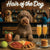 Hair of the Dog Lagotto Romagnol 016 Ruff & Ready Funny Canine Art neon lights, bacon-woven flair, and egg murals