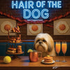 Hair of the Dog Lhasa Apso 002 Ruff & Ready Funny Canine Art neon lights, bacon-woven flair, and egg murals
