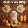 Hair of the Dog Maltese 005 Ruff & Ready Funny Canine Art neon lights, bacon-woven flair, and egg murals