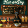 Hair of the Dog Miniature Pinscher 005 Ruff & Ready Funny Canine Art neon lights, bacon-woven flair, and egg murals