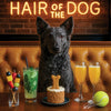 Hair of the Dog Mudi 003 Ruff & Ready Funny Canine Art neon lights, bacon-woven flair, and egg murals
