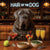 Hair of the Dog Neapolitan Mastiff 006 Ruff & Ready Funny Canine Art neon lights, bacon-woven flair, and egg murals