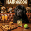 Hair of the Dog Newfoundland 008 Ruff & Ready Funny Canine Art neon lights, bacon-woven flair, and egg murals