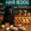 Hair of the Dog Newfoundland 012 Ruff & Ready Funny Canine Art neon lights, bacon-woven flair, and egg murals