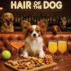 Hair of the Dog Papillon 004 Ruff & Ready Funny Canine Art neon lights, bacon-woven flair, and egg murals