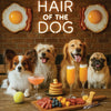 Hair of the Dog Papillon 005 Ruff & Ready Funny Canine Art neon lights, bacon-woven flair, and egg murals