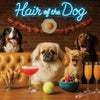 Hair of the Dog Pekingese 012 Ruff & Ready Funny Canine Art neon lights, bacon-woven flair, and egg murals