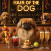 Hair of the Dog Pekingese 016 Ruff & Ready Funny Canine Art neon lights, bacon-woven flair, and egg murals