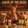 Hair of the Dog Pharaoh Hound 013 Ruff & Ready Funny Canine Art neon lights, bacon-woven flair, and egg murals