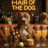 Hair of the Dog Pit Bull 007 Ruff & Ready Funny Canine Art neon lights, bacon-woven flair, and egg murals