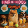 Hair of the Dog Pomeranian 013 Ruff & Ready Funny Canine Art neon lights, bacon-woven flair, and egg murals