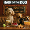 Hair of the Dog Poodle 002 Ruff & Ready Funny Canine Art neon lights, bacon-woven flair, and egg murals