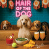Hair of the Dog Poodle 007 Ruff & Ready Funny Canine Art neon lights, bacon-woven flair, and egg murals