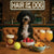 Hair of the Dog Portuguese Water Dog 008 Ruff & Ready Funny Canine Art neon lights, bacon-woven flair, and egg murals