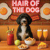 Hair of the Dog Portuguese Water Dog 011 Ruff & Ready Funny Canine Art neon lights, bacon-woven flair, and egg murals