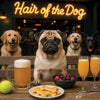 Hair of the Dog Pug 005 Ruff & Ready Funny Canine Art neon lights, bacon-woven flair, and egg murals