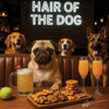 Hair of the Dog Pug 009 Ruff & Ready Funny Canine Art neon lights, bacon-woven flair, and egg murals