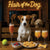Hair of the Dog Russell Terrier 003 Ruff & Ready Funny Canine Art neon lights, bacon-woven flair, and egg murals