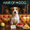 Hair of the Dog Russell Terrier 017 Ruff & Ready Funny Canine Art neon lights, bacon-woven flair, and egg murals