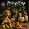 Hair of the Dog Saluki 015 Ruff & Ready Funny Canine Art neon lights, bacon-woven flair, and egg murals