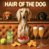 Hair of the Dog Saluki 016 Ruff & Ready Funny Canine Art neon lights, bacon-woven flair, and egg murals