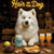 Hair of the Dog Samoyed 005 Ruff & Ready Funny Canine Art neon lights, bacon-woven flair, and egg murals