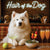 Hair of the Dog Samoyed 014 Ruff & Ready Funny Canine Art neon lights, bacon-woven flair, and egg murals