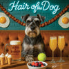 Hair of the Dog Schnauzer 016 Ruff & Ready Funny Canine Art neon lights, bacon-woven flair, and egg murals